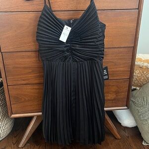 Express Black Pleated Mini Dress